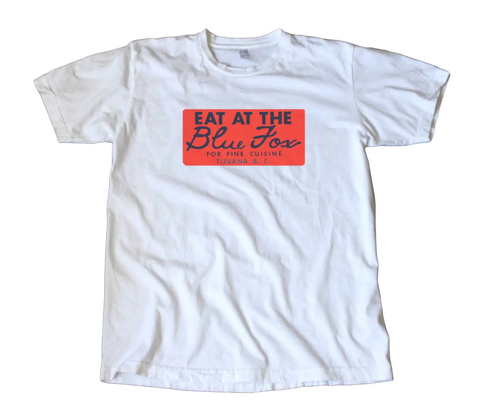 Eat at the Blue Fox Decal T-Shirt - Tijuana Mexico Strip Club Surf |