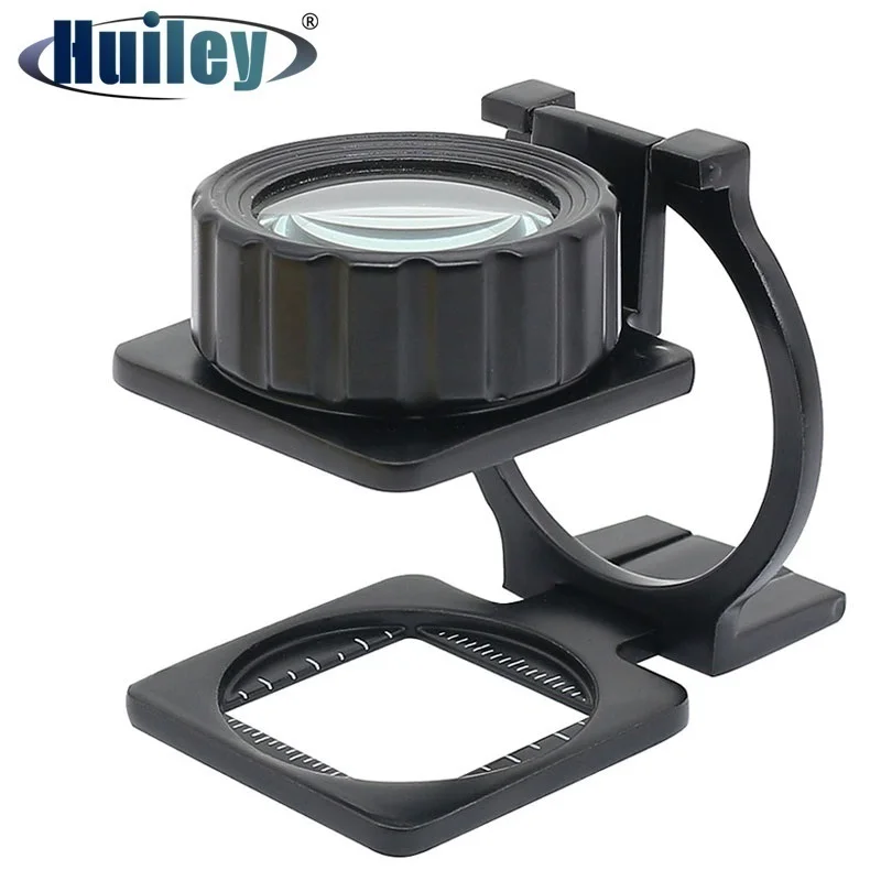 10X Folding Magnifier Loupe Full Metal Dual Lens Thread Counter