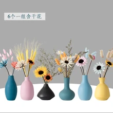 Европейский карамельный цвет керамическая ваза сухие цветочные украшения гостиной жарроны Decorativos современный ТВ шкаф крыльцо орнамент FF80O