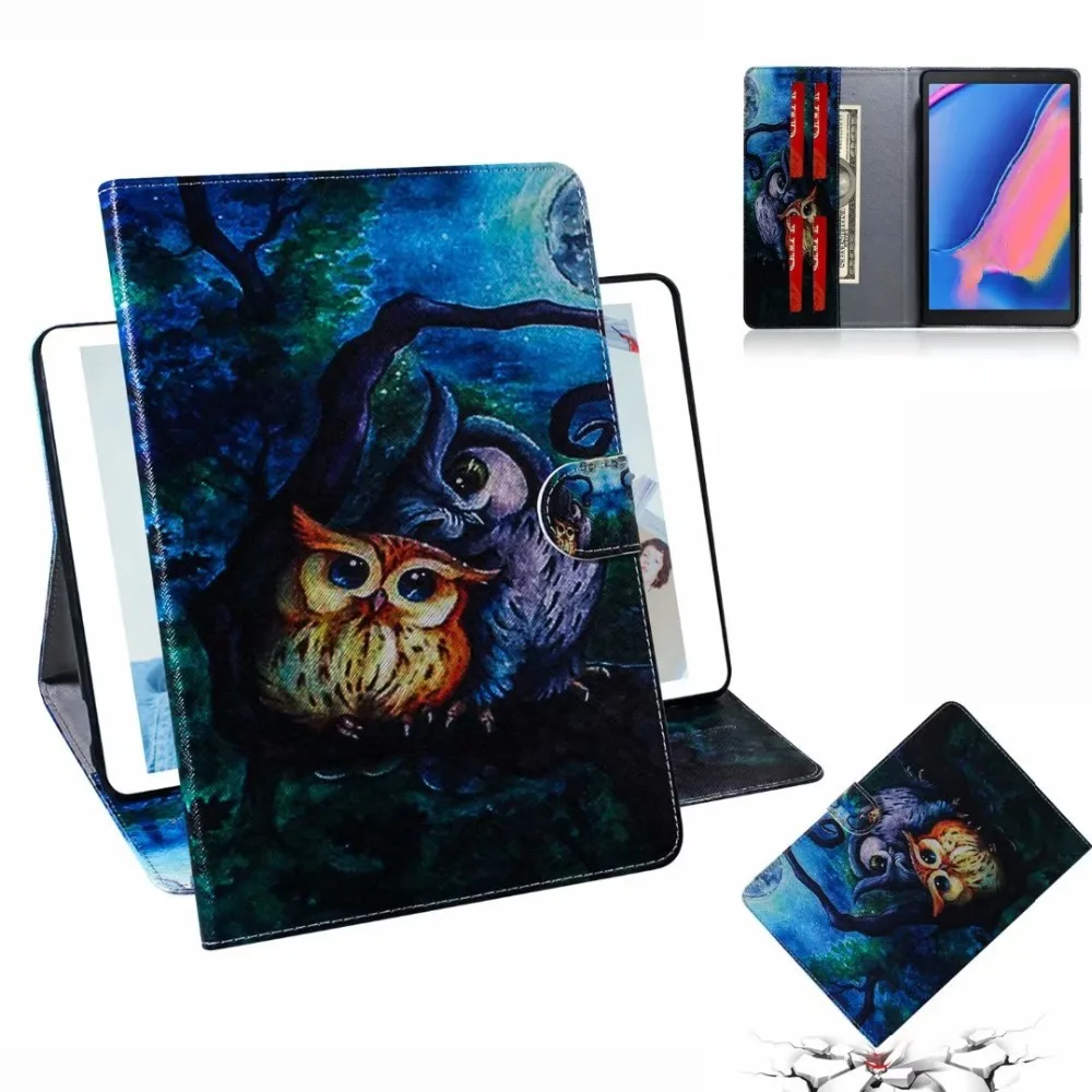 Модный Цветной чехол для планшета для Samsung Galaxy Tab A P200 P205 SM-P200 P205 8,0 дюймов смарт с отделением для карт, на магните чехол+ ручка