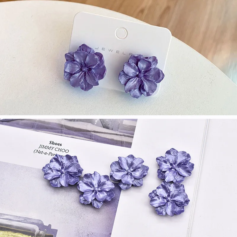 

10pcs Resin Violet Imitation Pearl Flower Purple Petal Jewelry Accessories DIY Earring Decoration Mobile Phone Case Material