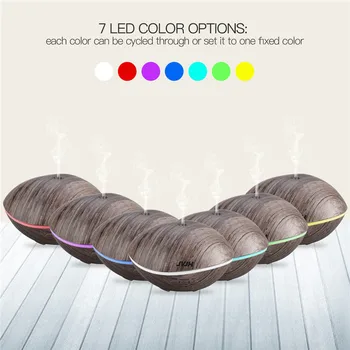 

500ml Electric Humidifier Essential Aroma Oil Diffuser Wood Grain Air Humidifier Mist Maker LED Light Aromatherapy Diffusor