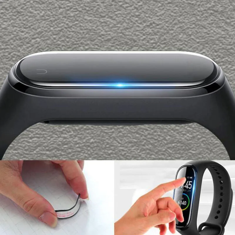 3D изогнутый край Полное покрытие mi band Мягкая прозрачная защитная пленка для Xiaomi mi Band 4 band 4 защитная пленка(не стекло