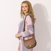 Zency 100%-Bolso cruzado Retro de piel auténtica para mujer, bolsas de mensajero de hombro para mujer, color negro y marrón oscuro, bolso para cita ► Foto 2/6