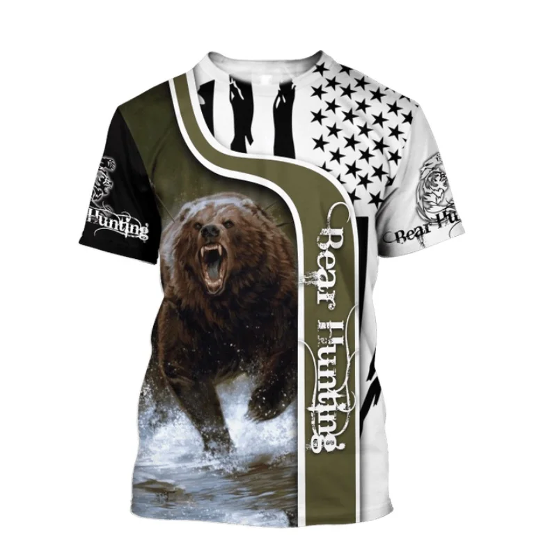 

Animal Bear 3D All Over Printed Mens Tshirt Summer Harajuku Fashion Short Sleeve Shirt Unisex Hip Hop Tops