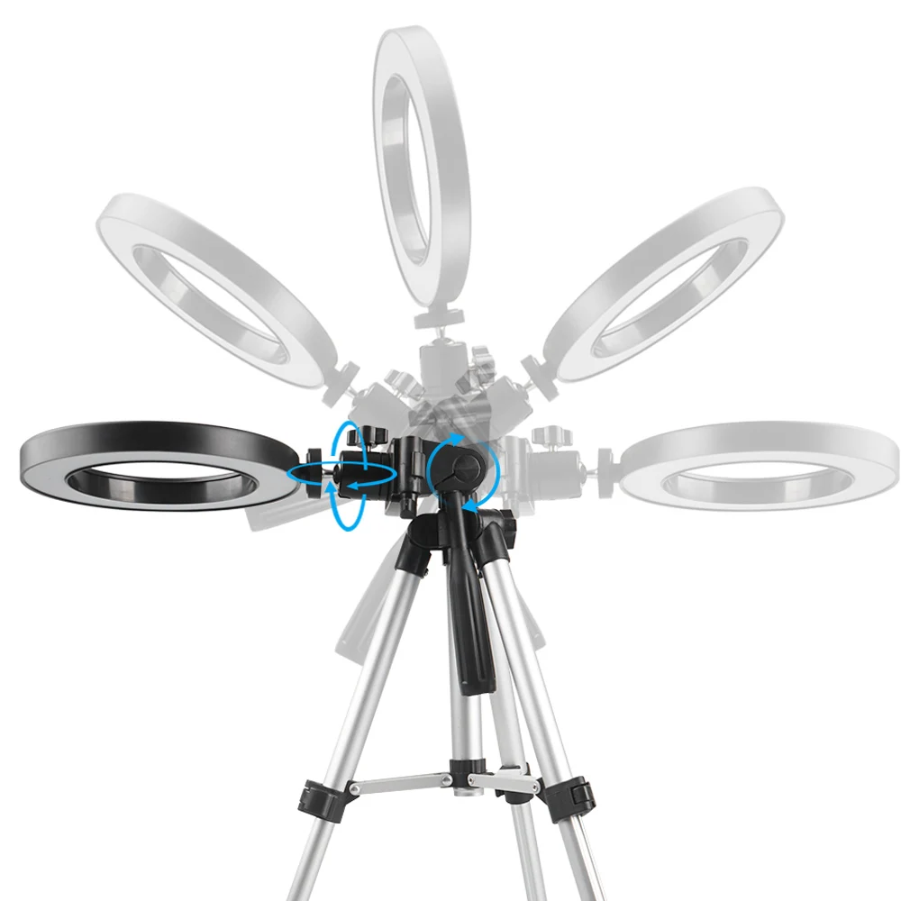Spash 6 Inch LED Selfie Ring Light with Stretchable Tripod and Phone Holder Circular Lamp Light Ring for Makeup Photography 8