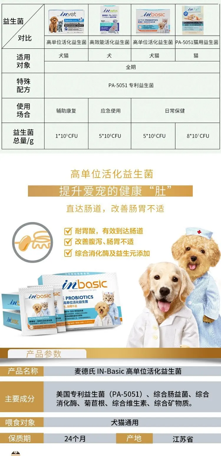 Matt's in-Basic для собак и кошек Pet chang wei bao пробиотики активации 30 г коса диарея