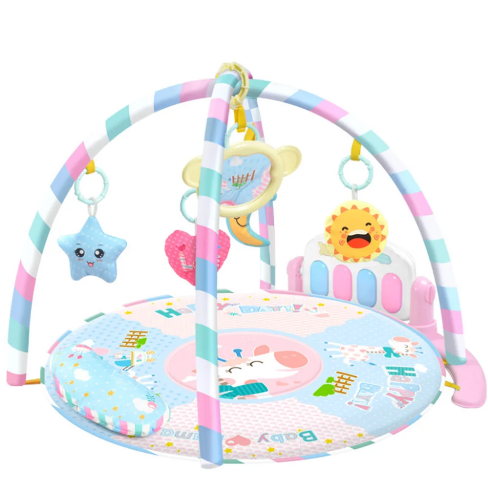 pink Детский игровой коврик для занятий спортом, Детский развивающий фитнес-каркас, мульти-кронштейн, детские игрушки, игровые коврики, подарки для детей - Цвет: pink