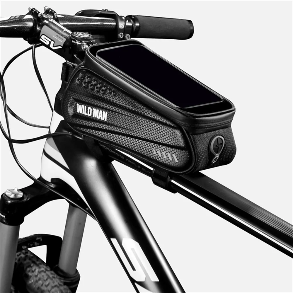 

Bicycle Beam Bag Touchscreen Waterproof Front Cell Phone Bag for Electric Scooter Bike Folding Top Tube Bag Cycling Accessories
