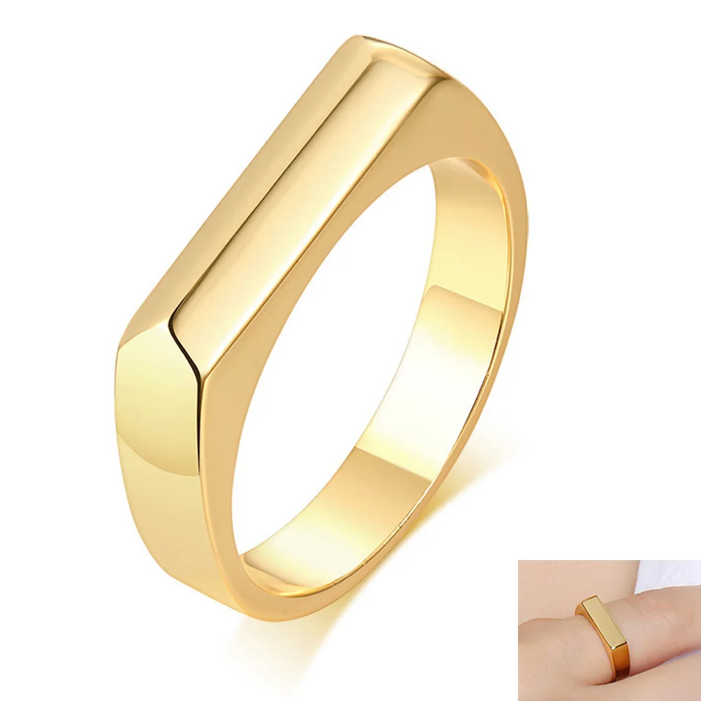 

Trendy Women Geometric Ring Simple Stainless Steel Girls Ring Party Jewelry