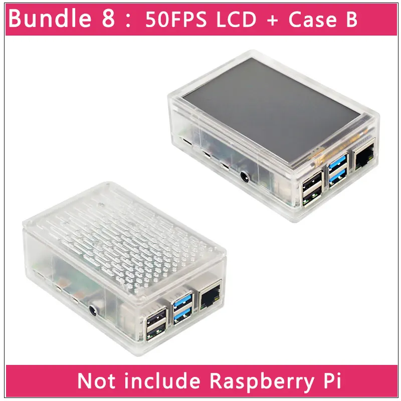 50FPS Case B 3.5 inch Raspberry Pi 4 Model B Touch Screen 50FPS 5 FPS 480*320 LCD Display+ Dual Use ABS Case Box Shell for Raspberry Pi 4 - Цвет: 50FPS Case B