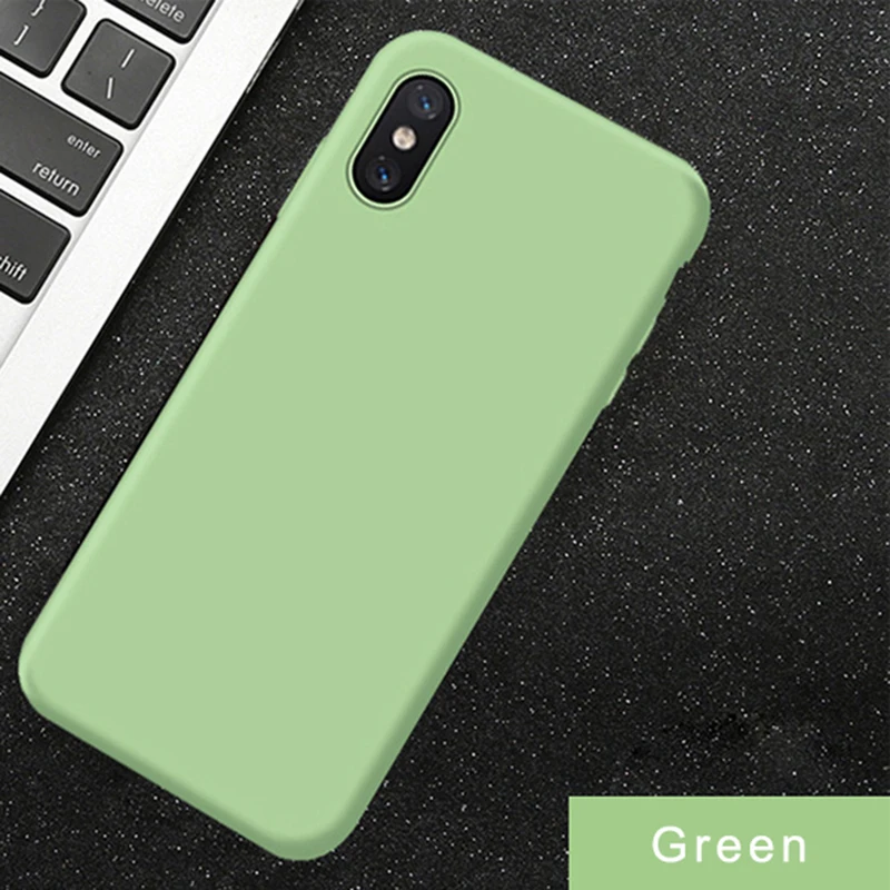 Green Роскошный тонкий мягкий официальный силиконовый чехол для iphone 7 8 6S 6 Plus X XS 11 Pro Чехол для MAX XR для Apple iphone X 10 чехол Coque - Цвет: Green