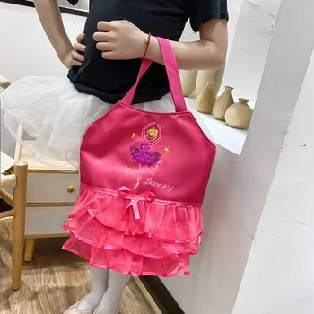

Pink Girl Ballet Dance Backpack Large Capacity Embroidered Shoulder Bag For Children Ballerina Lovely Package High Quality