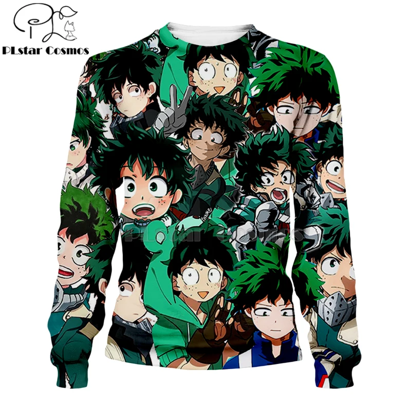 

Harajuku Fashion Hoodie Cool Japan Anime My Hero Academia 3D Printed Sweatshirt Punk High Street Women/men Casual zipper Outwear