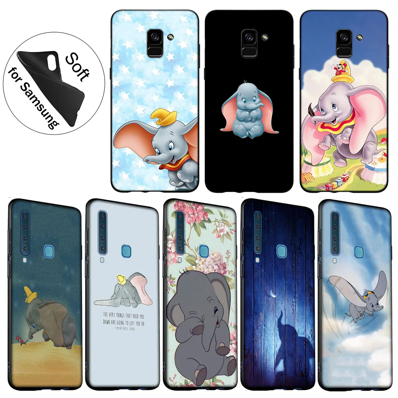 IYICAO Dumbo милый слон Мягкий силиконовый чехол для samsung Galaxy J8 J7 Duo J6 J4 Plus A2 Core Prime 2018 TPU
