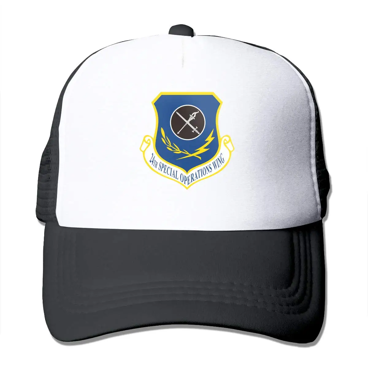 24th специальные операции крыло унисекс Регулируемый Snapback ремень Дальнобойщик Шляпа сетка шляпа Солнцезащитная сетка Бейсбол CapBlack