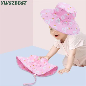 

Fashion Summer Baby Hats for Girls Kids Girls Sun Hat Cotton Baby Hat with swan print Spring Autumn Infant Hat Toddler Child Cap