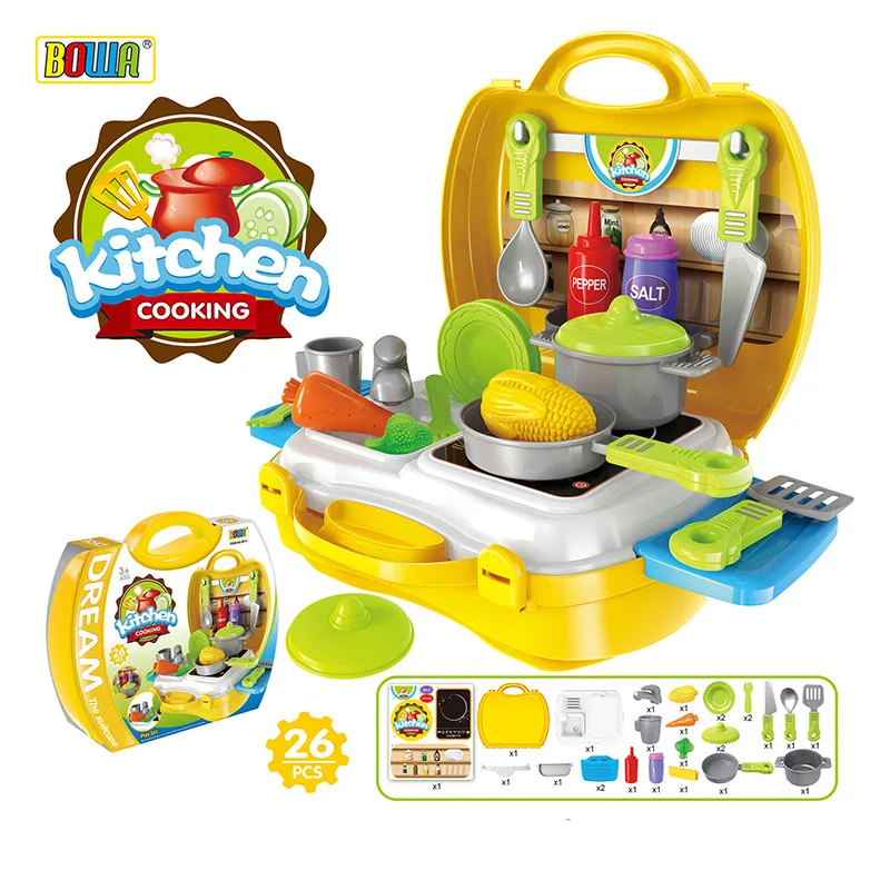 Игрушки для мальчиков, игрушки для девочек, детские игрушки для приготовления пищи на кухне, детский макияж, костюм для домашних животных, Детский рюкзак, детские игрушки - Color: Kitchenware 465g