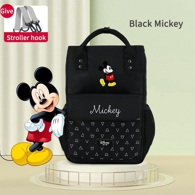 Mickey Mouse Baby Diaper Bag Large Capacity Storage Bag Travel Baby Stroller Bag MultiFunction New Diaper Bag Free Hooks