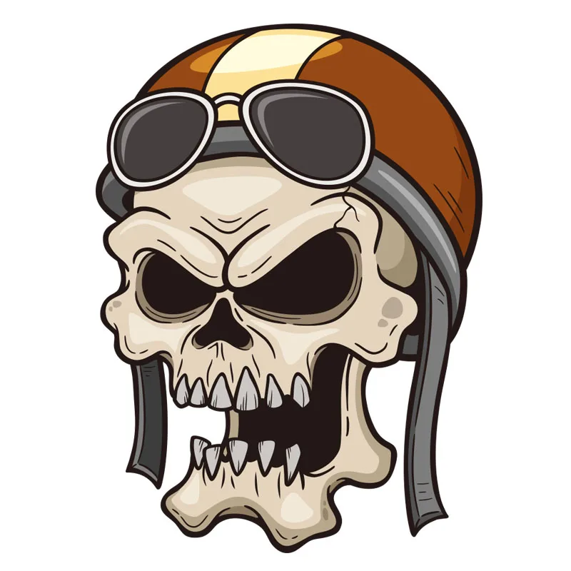 

Interesting Aviator Skull Car Sticker Motorcycle Decals Windshield Vinyl Cover Scratches Waterproof PVC 15.2cm X 11.1cm