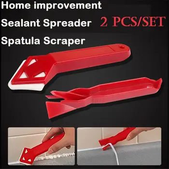 

2Pcs Silicone Glass Cement Scraper Caulking Finishing Sealant Grout Remover Spreader Spatula Builders Hand Tools Kit