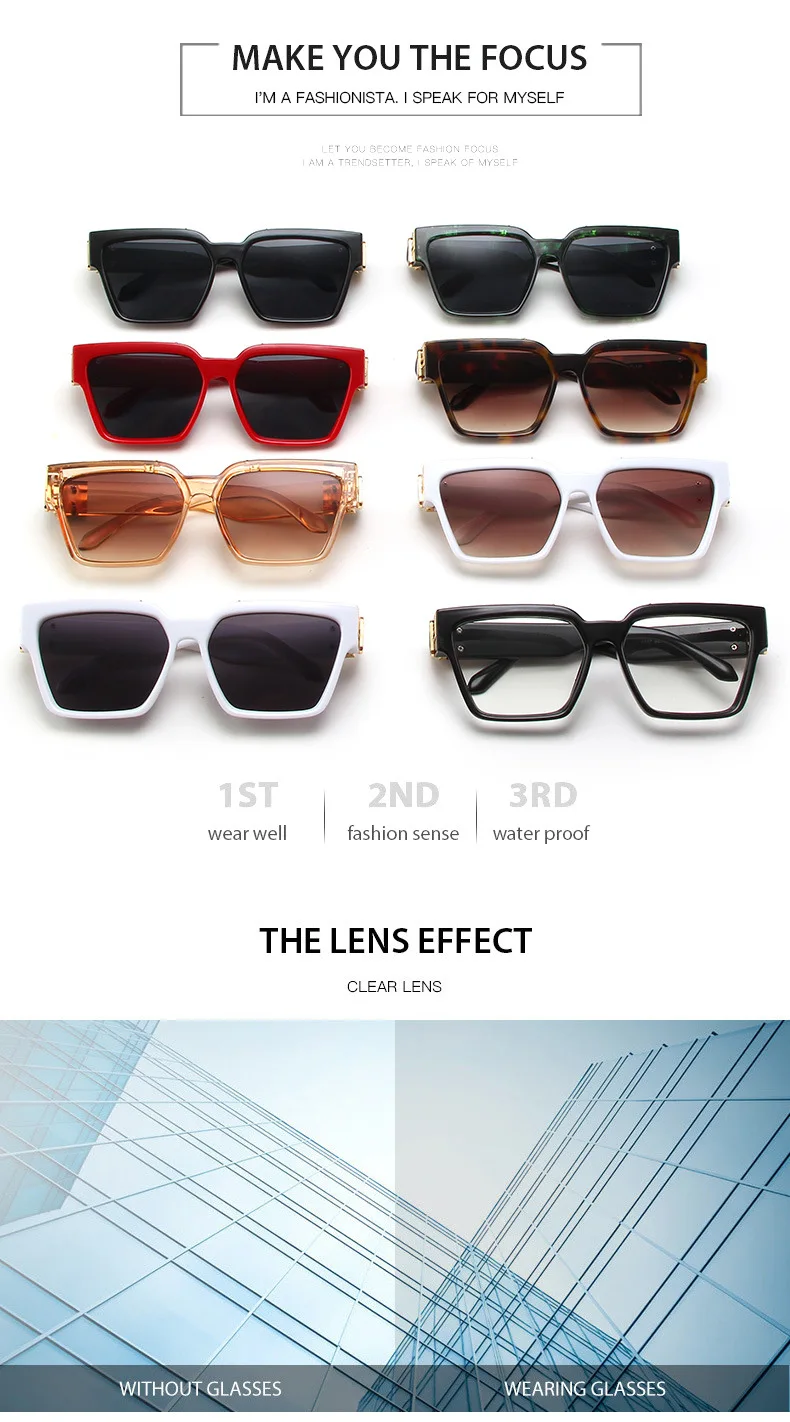 Luxury Brand Square Sunglasses Men Women Designer 2021 Trends Famous Travel Classic Vintage Men's Sun Glasses Cool Retro Shades (1)