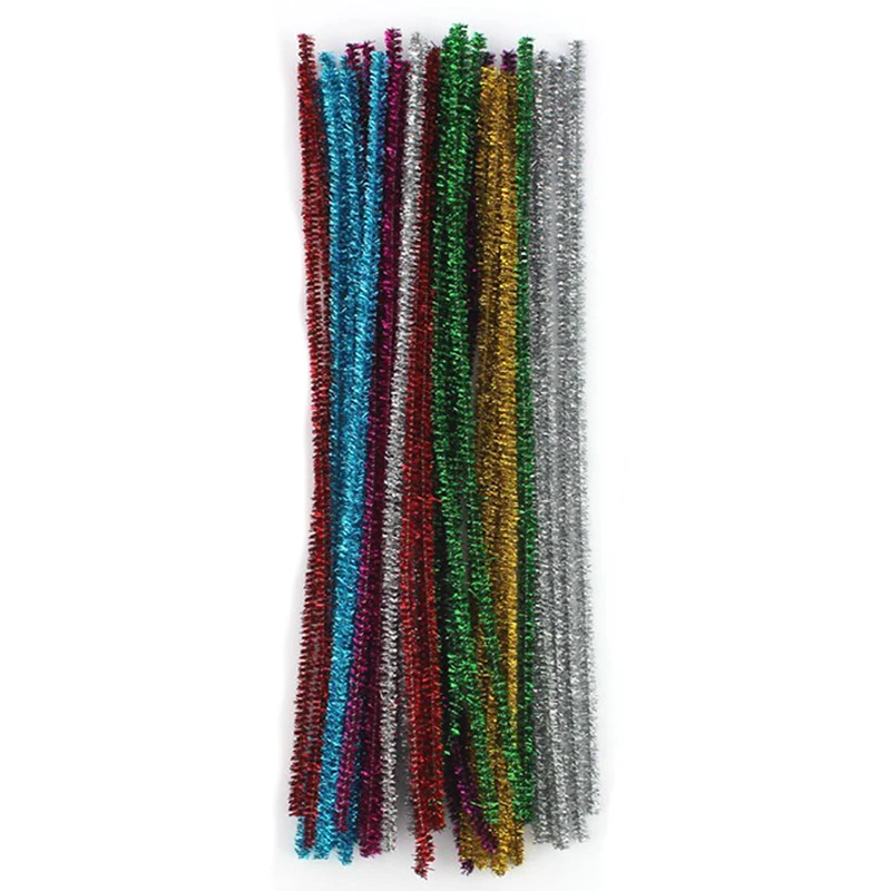 

Promotion! 100 Chenille Craft Stems Tinsel Pipe Cleaners Christmas Asst Colours 30cm x 6mm