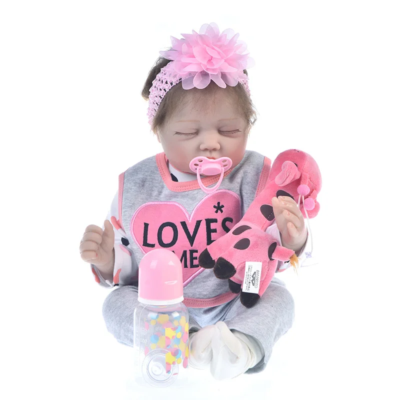 22 дюйма Reborn Baby Dolls 55 см силиконовая Мягкая Реалистичная Спящая девочка принцесса девочка кукла игрушки для детей подарок на день рождения или Рождество