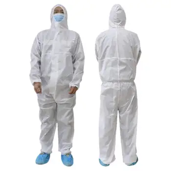 

Unisex Disposable Dust Proof Breathable Membrane Isolation Protection Coverall Dust-proof Coveralls Antistatic
