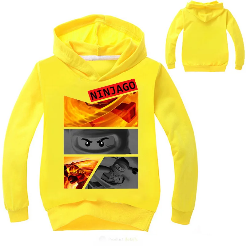 Детская хлопковая толстовка Legoe Ninja Ninjago кофта с длинным рукавом и капюшоном для