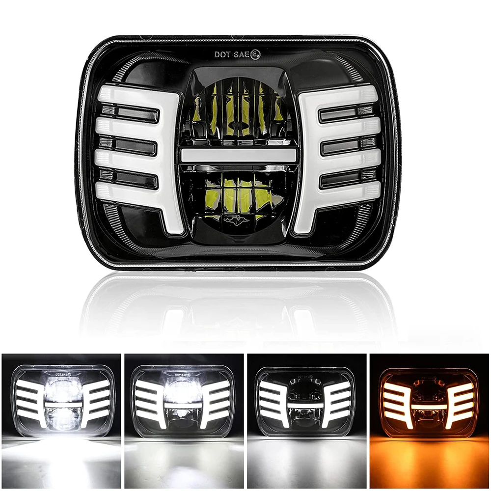 

Led Headlight with DRL Sealed Beam Headlights High Low Beam H6054 5054 Headlamp with Turn Signal Light for H6054LL 69822 6052