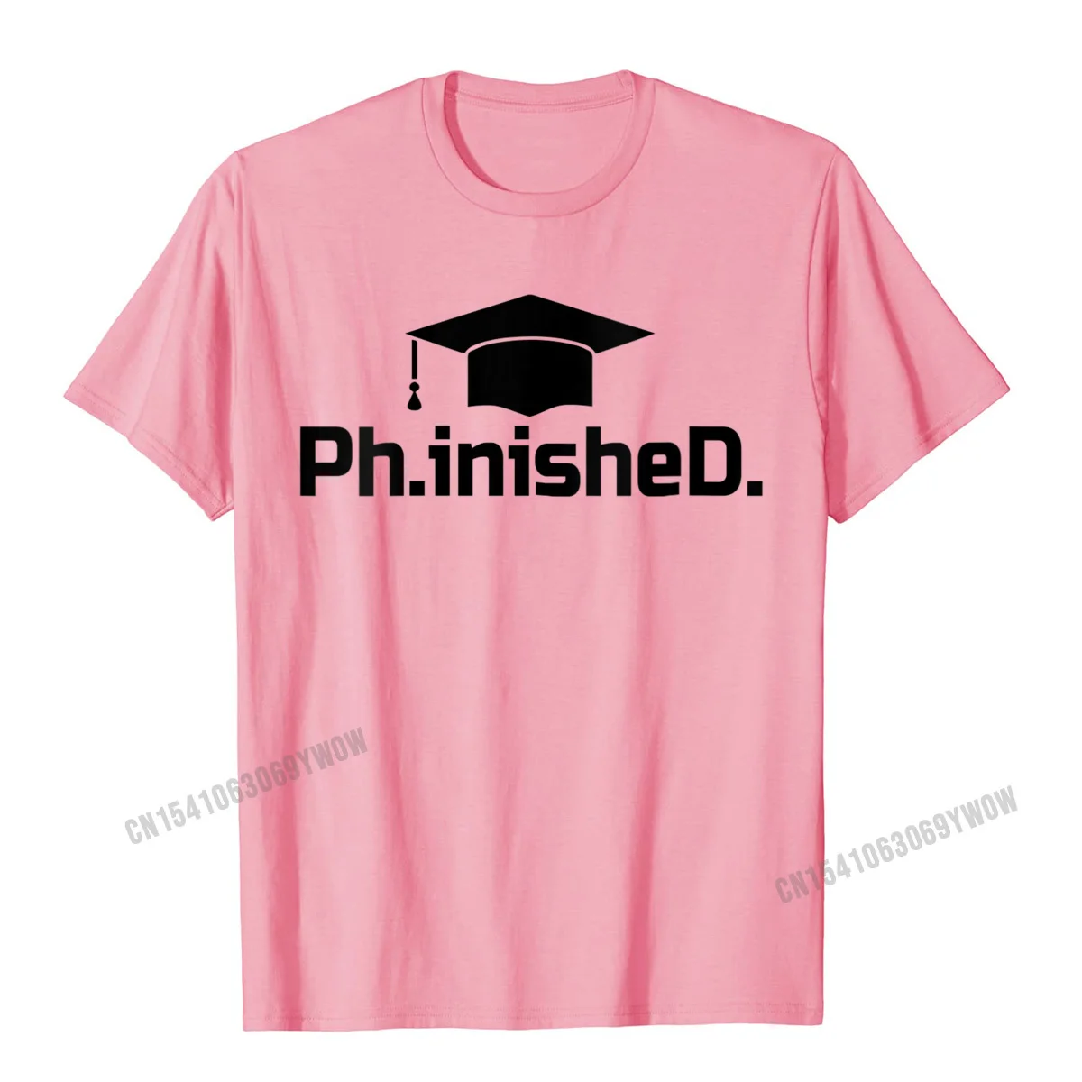 Crazy Tops T Shirt Brand Crewneck Printing Short Sleeve Pure Cotton Men T-Shirt Printed T Shirts Drop Shipping Womens Doctorate Graduate PhinisheD PhD Graduation Gift V-Neck T-Shirt__879 pink