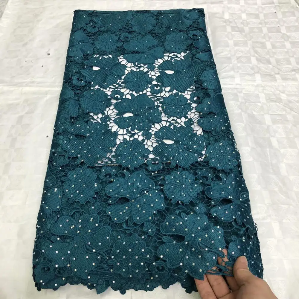 as picture Все еще летают последние нигерийские водорастворимые кружевные ткани Tissu Африканский гипюр шнур кружевная ткань с камнями хлопок сухое кружево 5 ярдов - Цвет: as picture