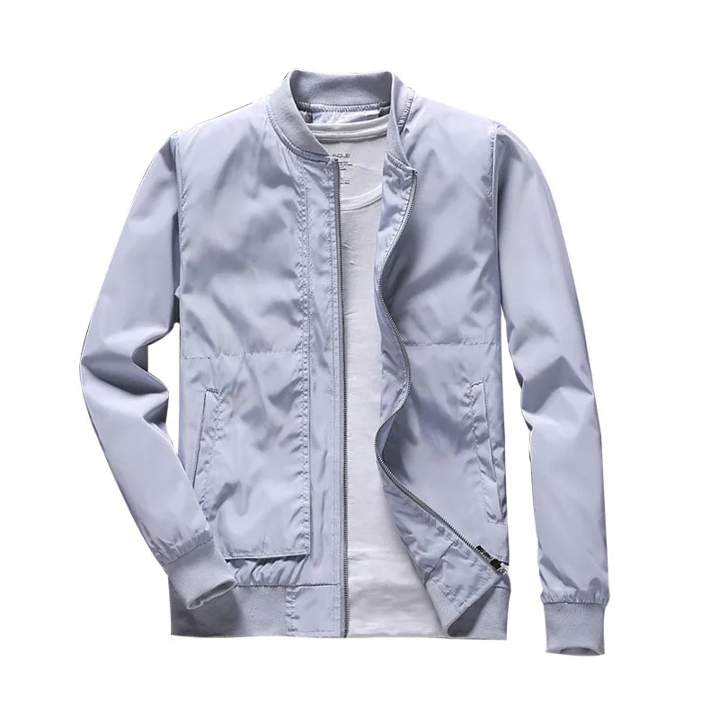

Solid Men Bomber Jacket Fashion Zip Up Coats Male Slim Fit College Luxury Pilot Baseball Jackets Men Windbreaker Top Jacket Coat