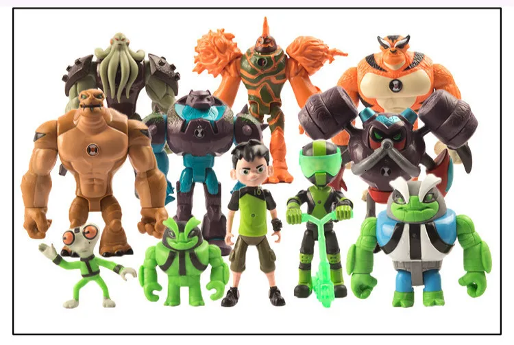 11 шт./компл. Ben 10 Tennyson серый материя Heatblast Humongousaur Rath Vilgax ПВХ фигурки детей Модель Куклы Игрушки для мальчиков Подарки