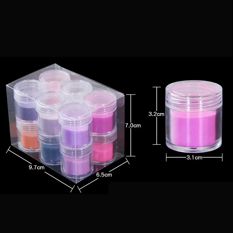

10g 12 Color Acrylic Powder Crystal Powder Set Manicure Nail Art Nail Dust Kit Decoration for Nail Polish DL