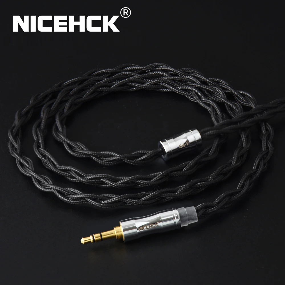 NICEHCK C4-1 монокристаллической Медь посеребренный кабель 3,5/2,5/4,4 мм разъем MMCX/2Pin/QDC/NX7 булавки для NX7/F3 Moondrop QDC TANCHJIM