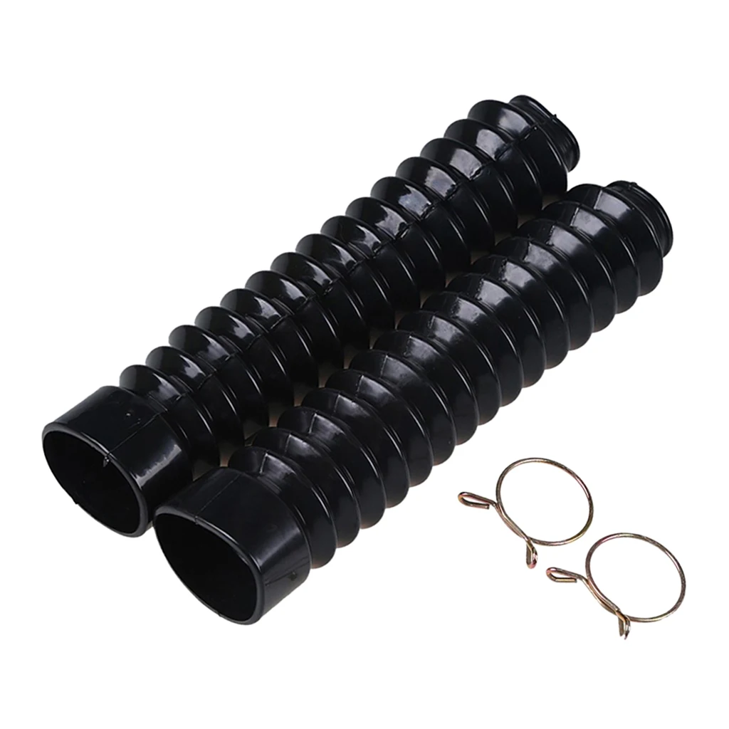 1 Pair Front Fork Dustproof Boot Shock Absorbers 210x42x25mm Black