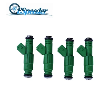 

SPEEDWOW 4PCS/Set Car Petrol Fuel Injector 440 Cc Fuel Injector Low Impedance Case Diameter 16mm Green Auto Sapre Parts