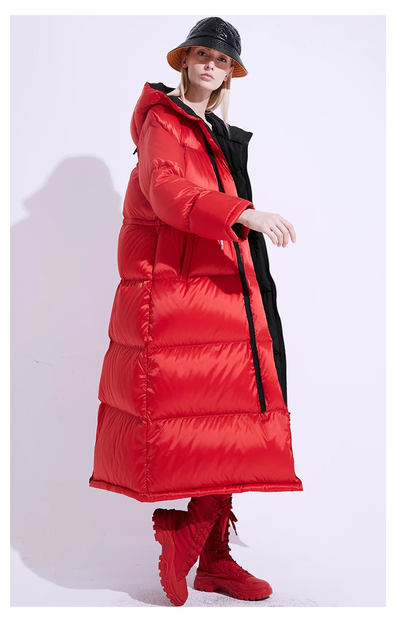 XS-7XL размера плюс зимнее плотное теплое пуховое пальто X-Long, толстое теплое пальто на 90% белом утином пуху, женская верхняя одежда с капюшоном, пуховики F122
