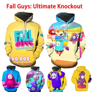 

Fall Guys Sweatshirt Harajuku Plus Velvet Winter Basic Sweatshirt Casual Ultimate Knockout Long Sleeve Thicken Hooded Tops Hoody