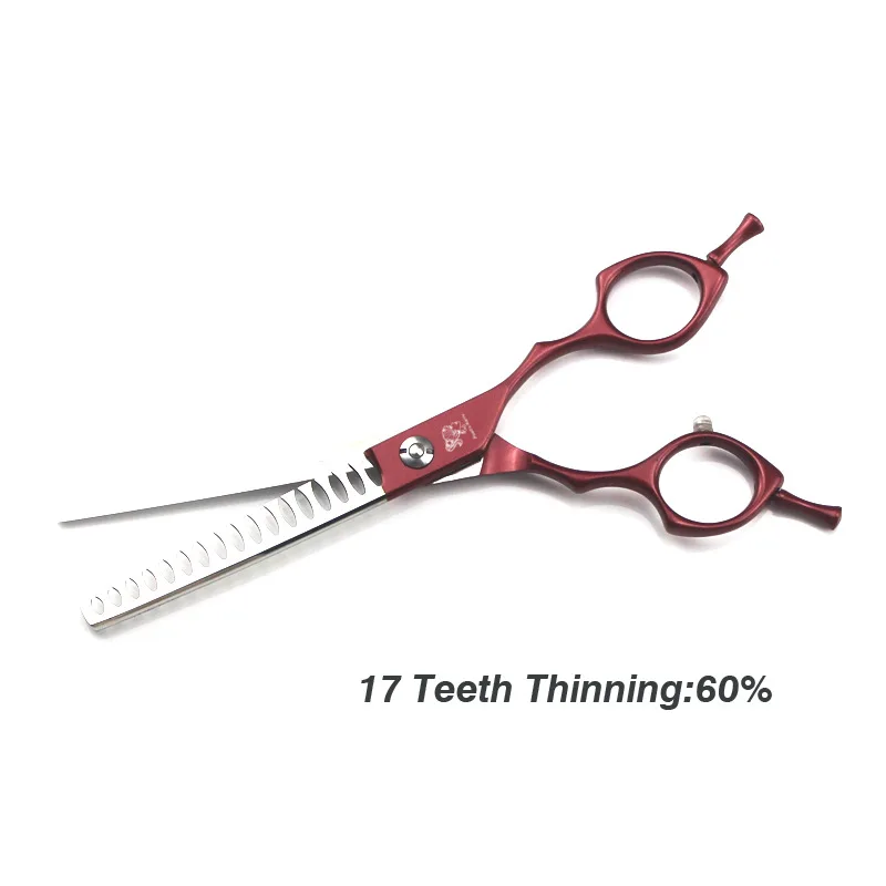 Red PK-65LT Профессиональные JP440C 6,5 дюймов ножницы для ухода за собакой изогнутые ножницы для собак Ножницы Для Стрижки Волос - Цвет: Red PK-65LT