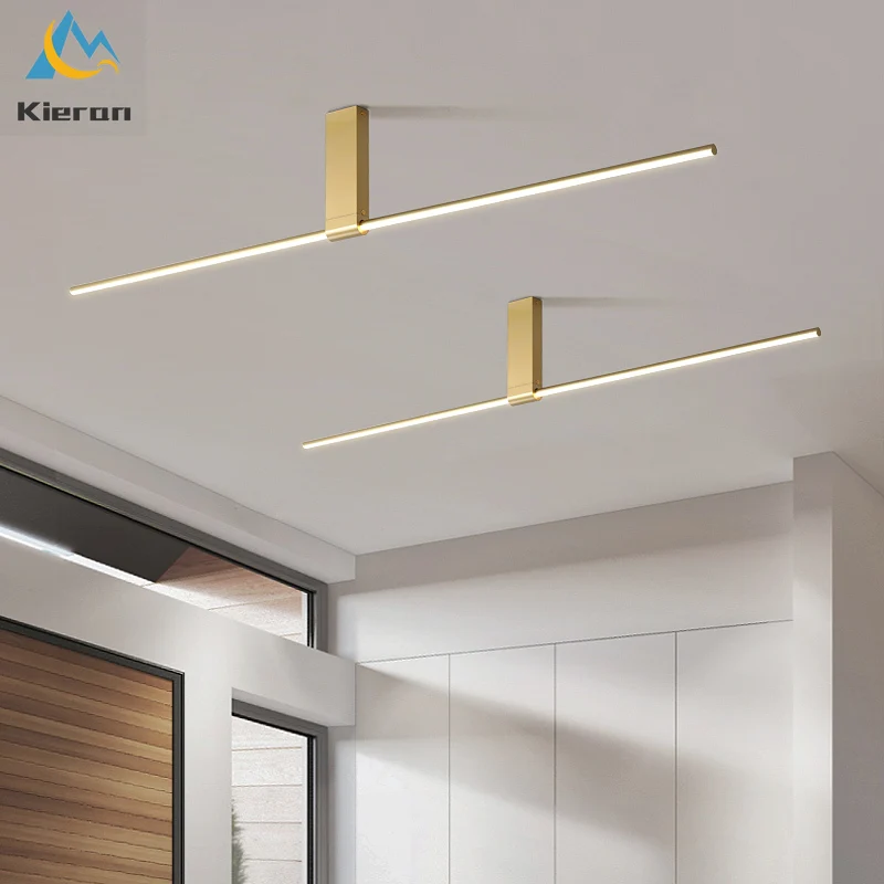 Nordic Simple Strip Led Ceiling Lamp Minimalism Creative Corridor Restaurant Celling Light Fixtures Bedroom Clothing Store Lamps