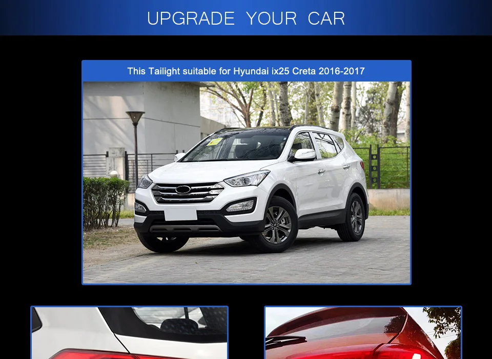Задний фонарь для автомобиля hyundai ix25- Creta светодиодная сигнальная лампа Противотуманные фары DRL дневные ходовые огни тюнинг автомобильные аксессуары