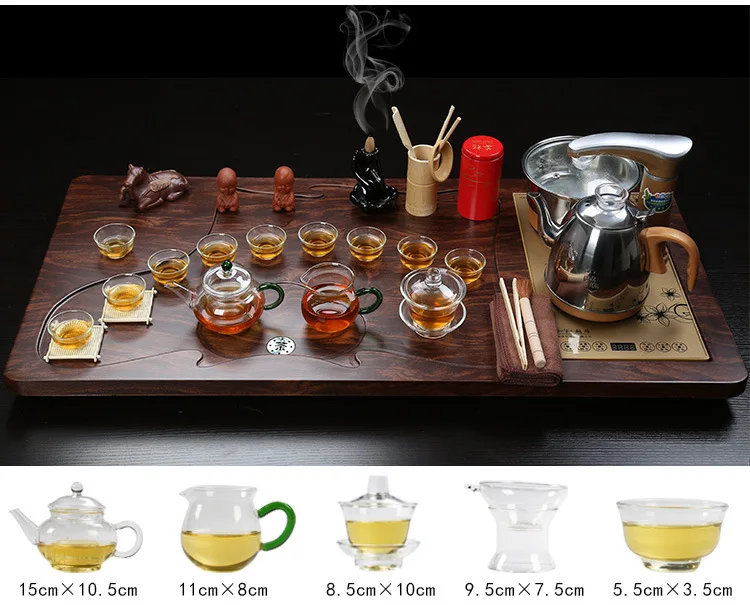 Бионический деревянный метеоритный подъем чайный набор с подносом глиняный чайный набор кунг-фу полностью автоматический Sheung Shui
