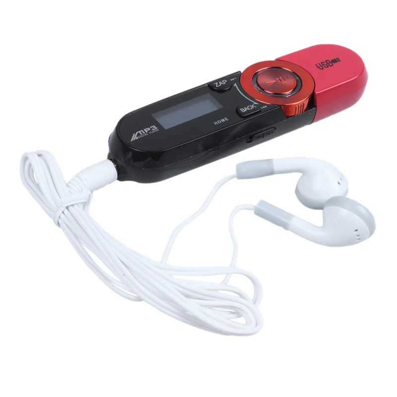 8GB USB диск Флешка USB lcd MP3-плеер рекордер fm-радио мини SD/TF, красный