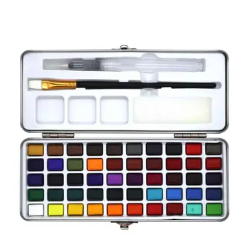 

50 Color Drawing Art Supplies Not Fade School Travel Portable Student Solid Pigment Non Toxic Watercolor Painting Beginner Kids