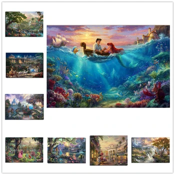 

DIY 5D Diamond Embroidery, Thomas Kinkade works,art,Full embroideried Diamond painting cross stitch,needlework WG1547