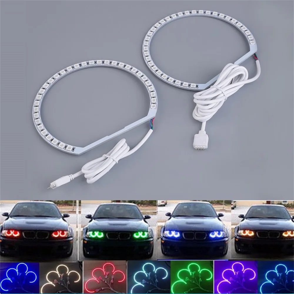 

4pcs E36 E38 E39 E46 RGB 4*131MM Multi-Color 5050 Flash LED Car ANGEL EYES Headlight Rings kit for BMW Built-in Circuit