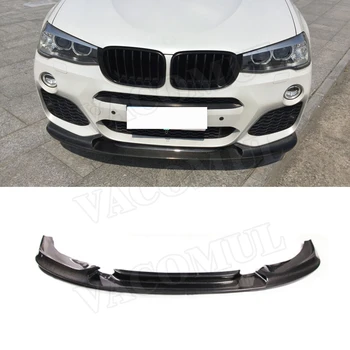 

Carbon Fiber Front Bumper Lip Spoiler Splitters For BMW X4 F26 M-Sport M-TECH 2014-2017 3D Style Head Bumper Chin Shovel Guard